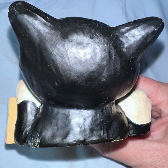 Vintage 1995 Unique Figi Graphics Black Cat Mouse In Cheese Resin  Trinket Box - Picture 7 of 11